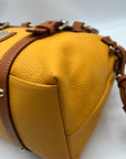 Dooney & Bourke Orange Leather Domed Satchel Bag