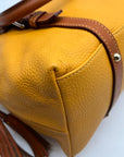 Dooney & Bourke Orange Leather Domed Satchel Bag