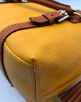 Dooney & Bourke Orange Leather Domed Satchel Bag