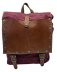 Old Trend Burgundy & Brown Canvas With Leather Trim KnoxBackpack