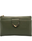 Olive Green Pebbled FauxLeather Isabella Crossbody Bag