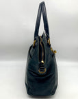 Elliott Lucca Black Leather Gold Accents Satchel Bag