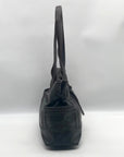 Tignanello Dark Brown Pebbled Leather Drawstring Shoulder Bag