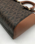 Michael Kors Brown Coated Canvas Monogram Ciara Satchel Bag And Wallet