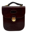 Oroton Chestnut Brown Vintage Leather Crossbody Bag