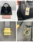 Radley London Black Pebbled Leather Sloane Street Convertible Satchel Bag