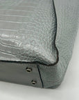 Patricia Nash Gray Croc-Embossed Leather Tote Bag
