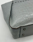 Patricia Nash Gray Croc-Embossed Leather Tote Bag