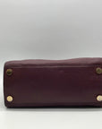 Michael Kors Burgundy Pebbled Leather Laila Medium Satchel Bag