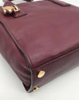 Michael Kors Burgundy Pebbled Leather Laila Medium Satchel Bag