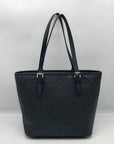Michael Kors Black Monogram Jet Set Snap Pocket Tote Bag