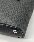 Michael Kors Black Monogram Jet Set Snap Pocket Tote Bag