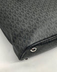 Michael Kors Black Monogram Jet Set Snap Pocket Tote Bag