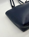 Tory Burch Blue Saffiano Leather Tote Bag