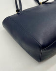 Tory Burch Blue Saffiano Leather Tote Bag