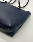 Tory Burch Blue Saffiano Leather Tote Bag