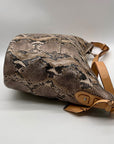 Cole Haan Python-Embossed Tan Leather Hobo Shoulder Bag