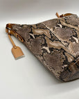 Cole Haan Python-Embossed Tan Leather Hobo Shoulder Bag