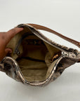 Cole Haan Python-Embossed Tan Leather Hobo Shoulder Bag