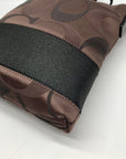 Coach Brown Monogram Canvas Signature Stripe Crossbody Bag