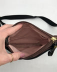 Coach Brown Monogram Canvas Signature Stripe Crossbody Bag