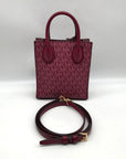Michael Kors Dark Cherry Monogram Mini Mercer Crossbody Bag