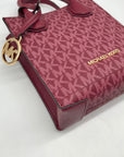 Michael Kors Dark Cherry Monogram Mini Mercer Crossbody Bag