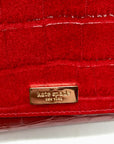 Kate Spade Red Croc Embossed Leather Bristol Drive Phoenix Wallet