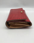 Kate Spade Red Croc Embossed Leather Bristol Drive Phoenix Wallet