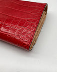 Kate Spade Red Croc Embossed Leather Bristol Drive Phoenix Wallet