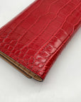 Kate Spade Red Croc Embossed Leather Bristol Drive Phoenix Wallet