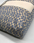 Coach Blue Signature C Monogram Canvas Stripe Tote Bag F28927
