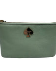 Kate Spade Mint Green Pebbled Leather Leroy Street Bee Wristlet