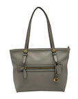 Coach Dove Gray Polished Pebbled Leather Taylor Tote CC395