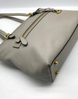 Coach Dove Gray Polished Pebbled Leather Taylor Tote CC395