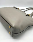 Coach Dove Gray Polished Pebbled Leather Taylor Tote CC395