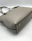 Coach Dove Gray Polished Pebbled Leather Taylor Tote CC395