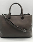 Michael Kors Dark Grey Saffiano Leather Savannah Satchel Bag