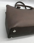 Michael Kors Dark Grey Saffiano Leather Savannah Satchel Bag