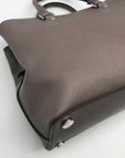 Michael Kors Dark Grey Saffiano Leather Savannah Satchel Bag