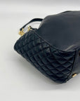 I.N.C. International Concepts Black Faux Leather Kemah Chain Medium Satchel