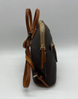Dooney & Bourke Deep Brown Pebbled Grain Leather Backpack