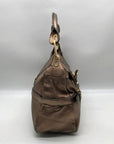 Jimmy Choo Metallic Bronze Leather Tulita Hobo Bag