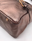 Jimmy Choo Metallic Bronze Leather Tulita Hobo Bag