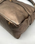 Jimmy Choo Metallic Bronze Leather Tulita Hobo Bag
