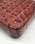 Brahmin Pecan Croc Embossed Leather Marley Crossbody Bag