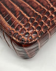 Brahmin Pecan Croc Embossed Leather Marley Crossbody Bag