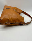 Michael Kors Brown Leather Astor Studded Hobo Shoulder Bag