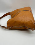 Michael Kors Brown Leather Astor Studded Hobo Shoulder Bag