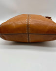 Michael Kors Brown Leather Astor Studded Hobo Shoulder Bag